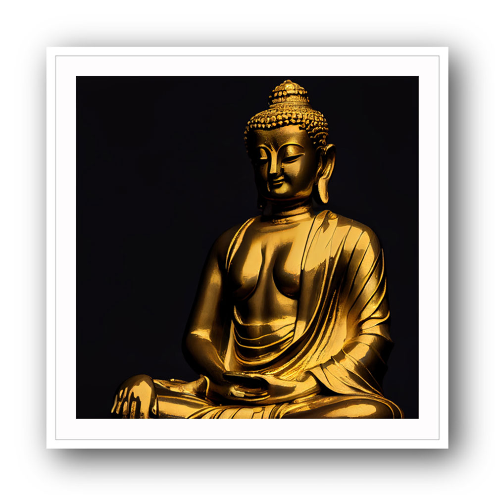 Golden Buddha Statue Wall Art