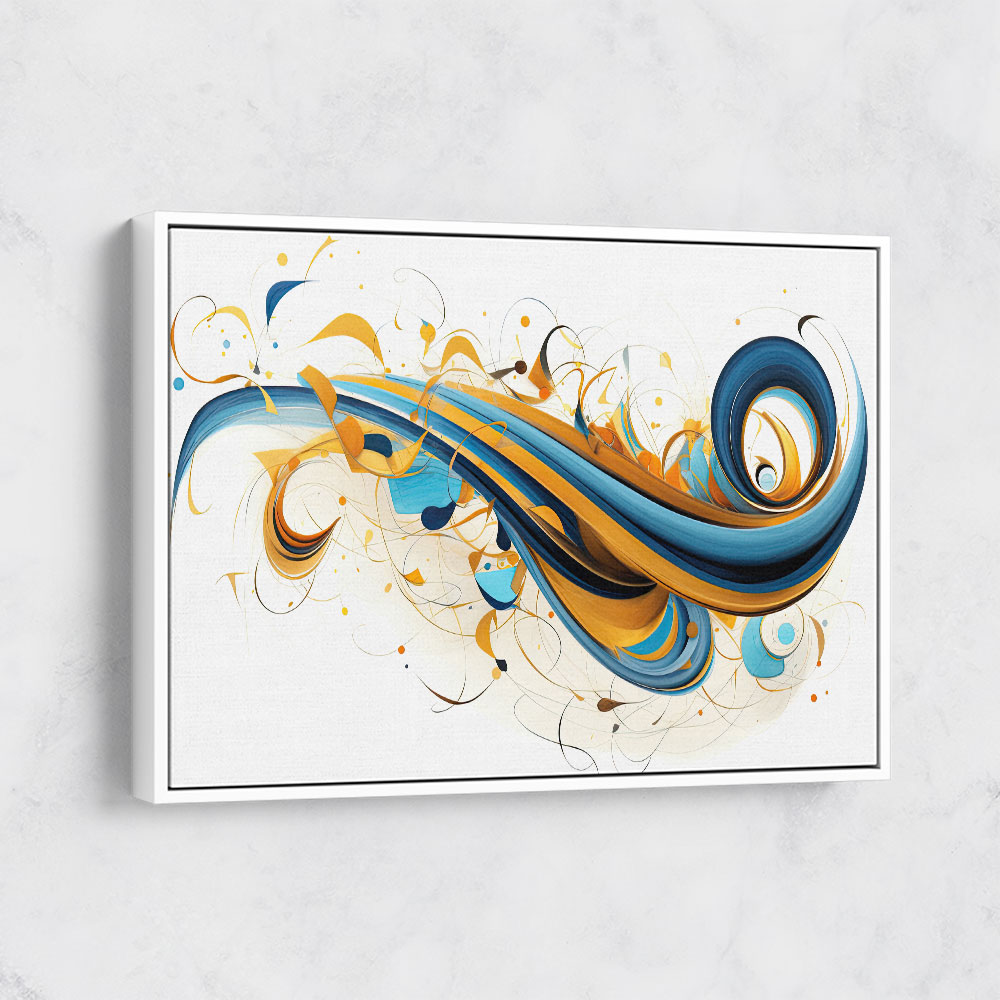 Blue and Gold Calligraphy Wall Art