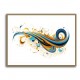 Blue and Gold Calligraphy Wall Art