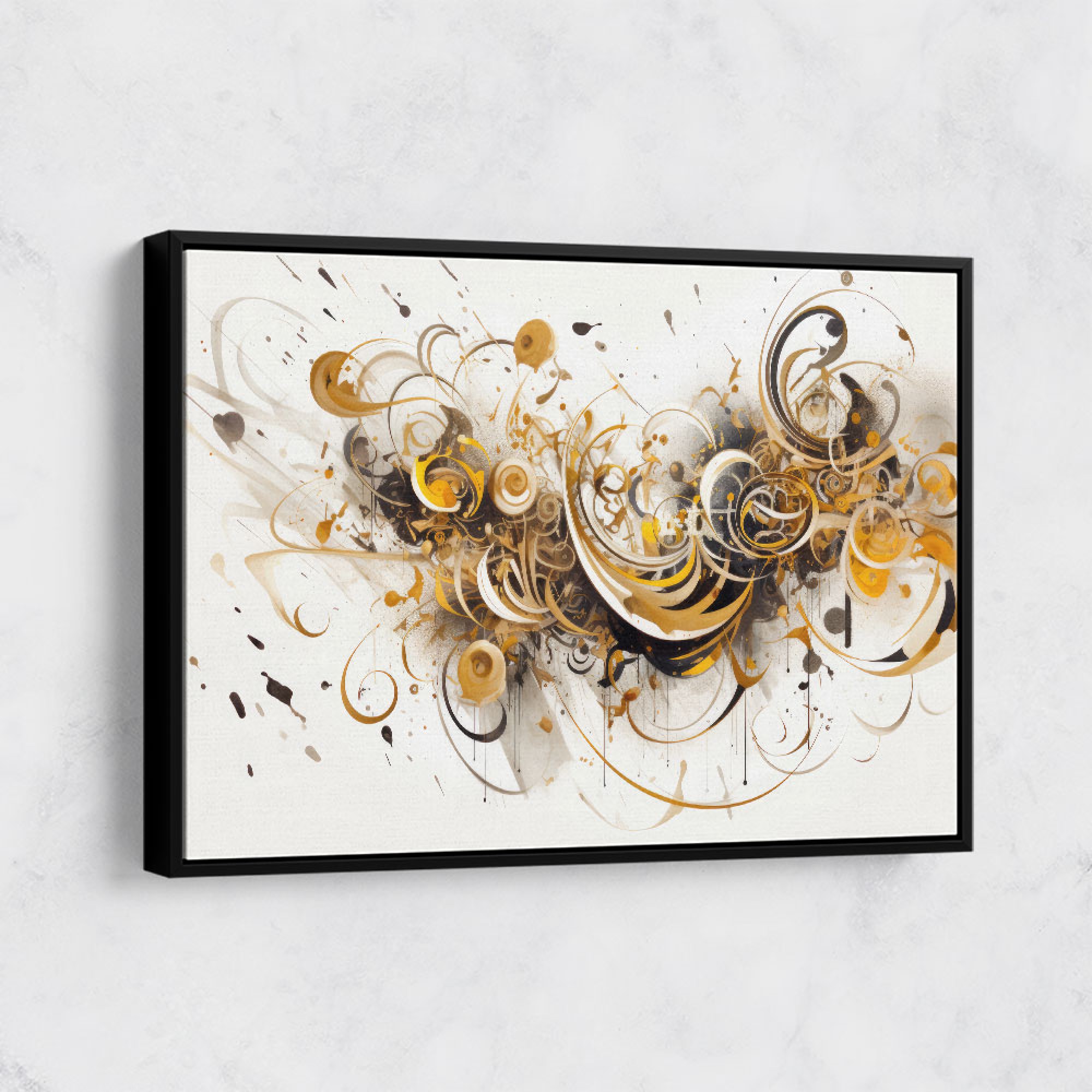 Gold Abstract Calligraphy Wall Art