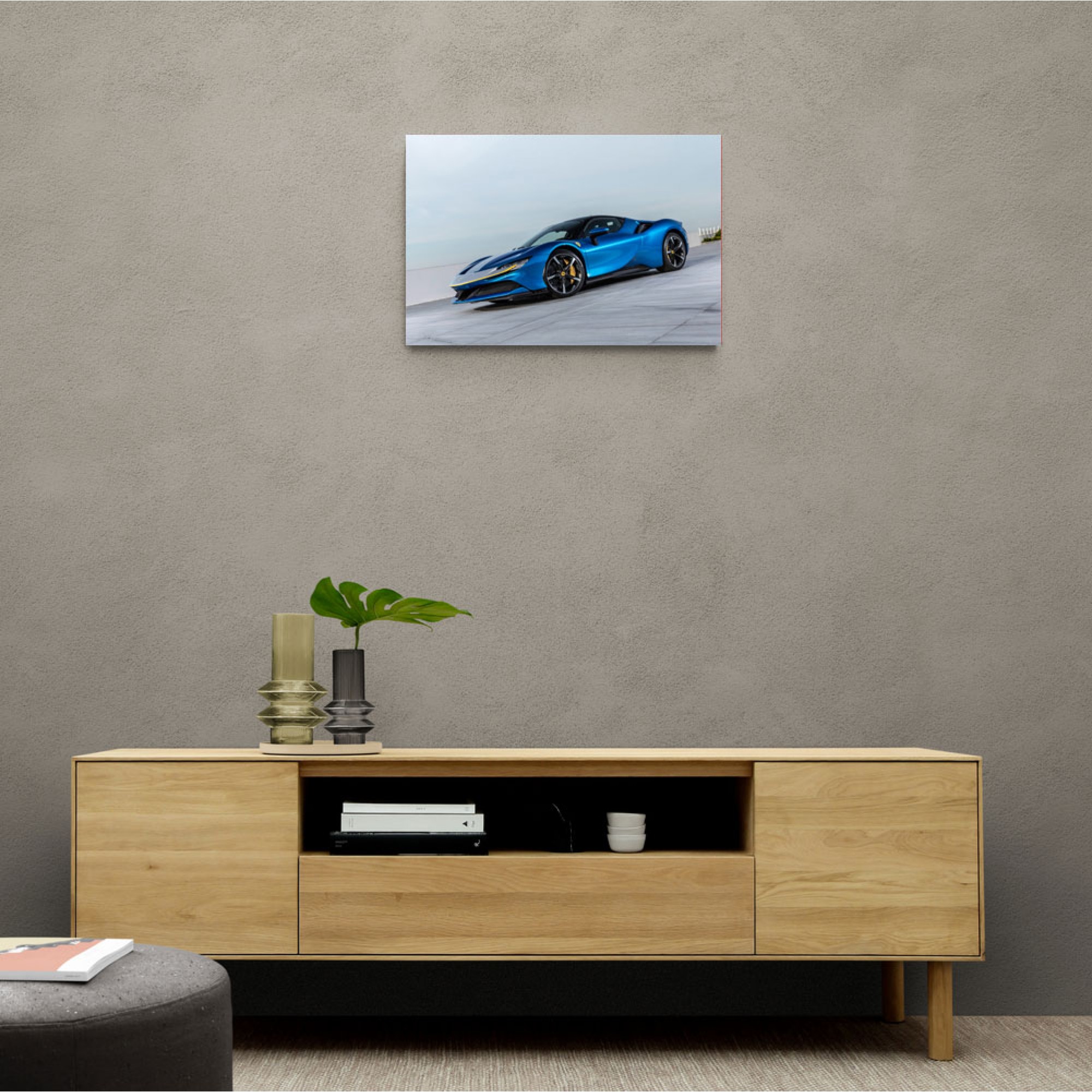 Ferrari SF90 Stradale Blue Wall Art