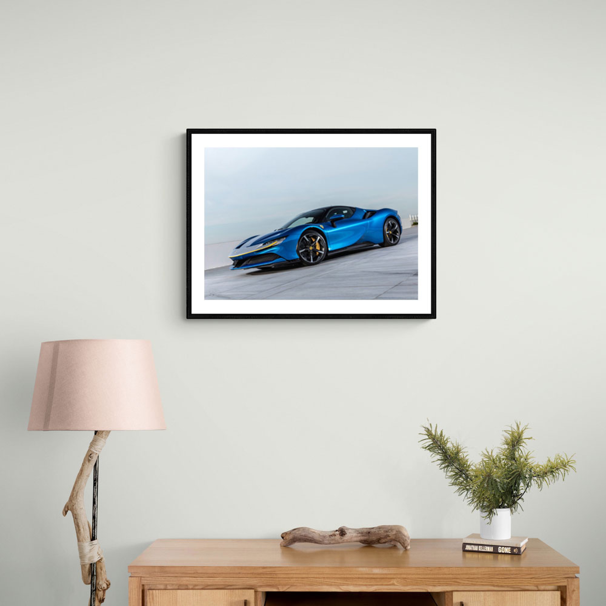 Ferrari SF90 Stradale Blue Wall Art