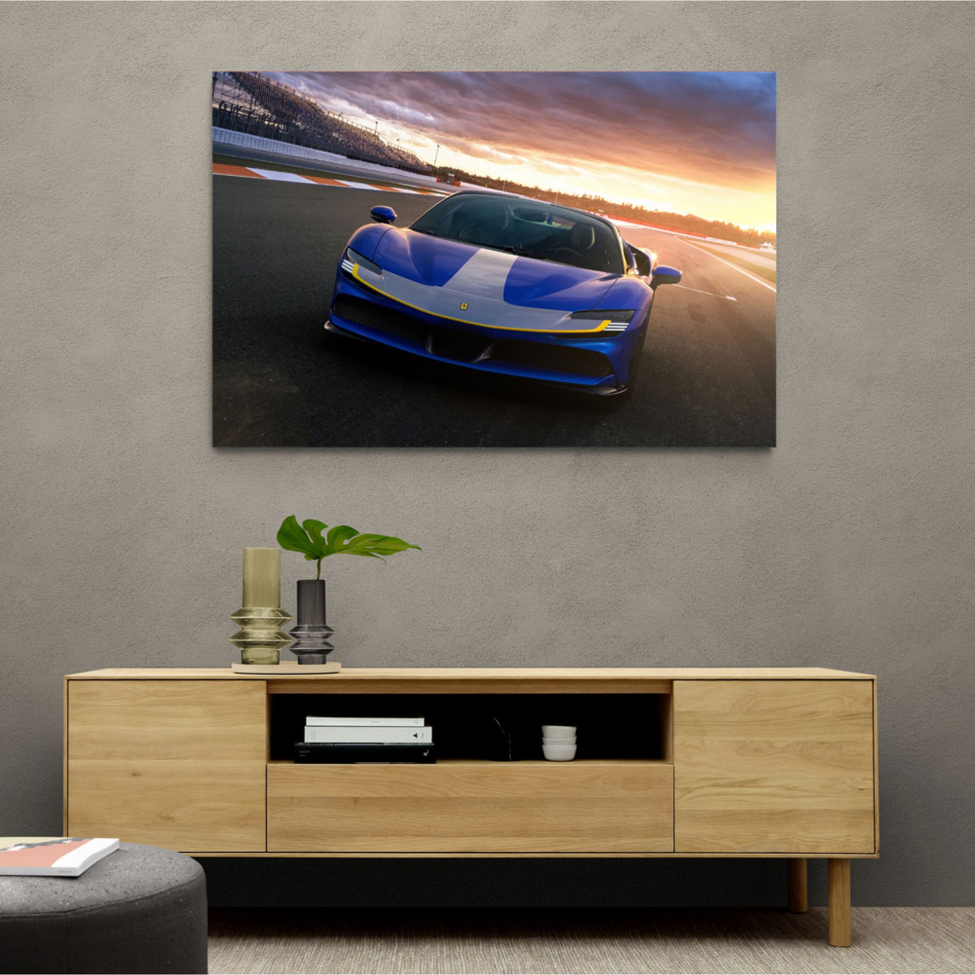 Ferrari SF90 Spider Blue Wall Art