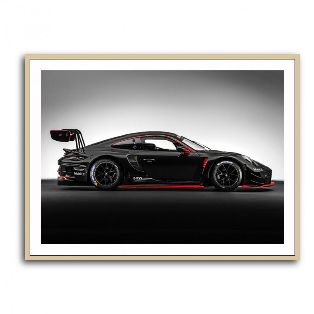 Porsche 911 GT3 R Black Wall Art