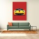 Ferrari 458 Yellow on Red Poster