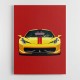 Ferrari 458 Yellow on Red Poster