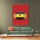 Ferrari 458 Yellow on Red Poster