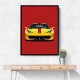 Ferrari 458 Yellow on Red Poster