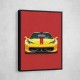 Ferrari 458 Yellow on Red Poster