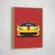 Ferrari 458 Yellow on Red Poster