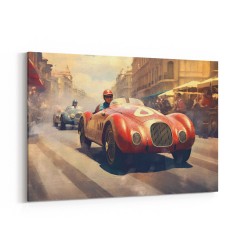 Vintage Le Mans Red Racing Car Wall Art