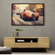 Vintage Le Mans Red Racing Car Wall Art