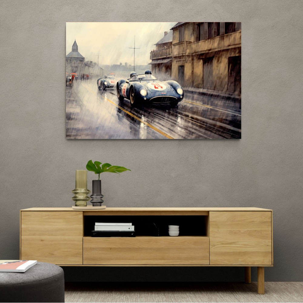 Vintage Le Mans Water Colour Wall Art