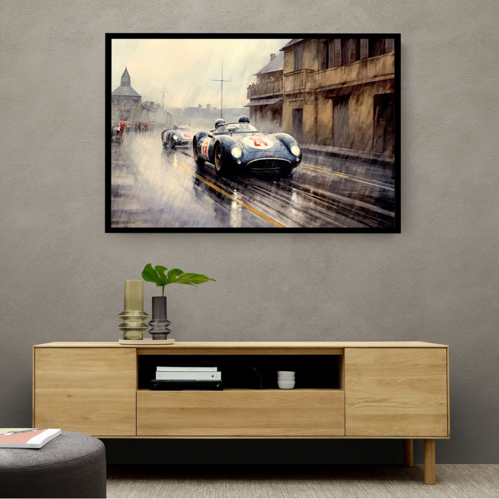 Vintage Le Mans Water Colour Wall Art