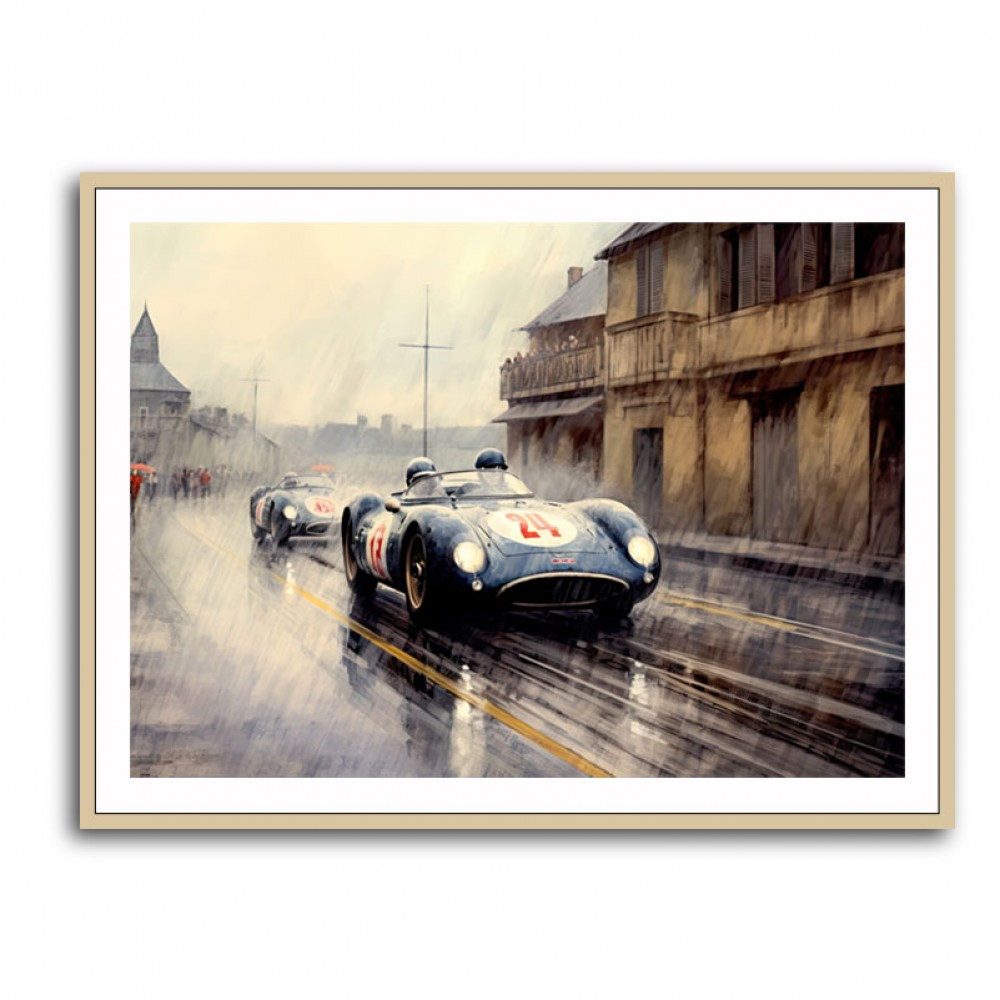 Vintage Le Mans Water Colour Wall Art