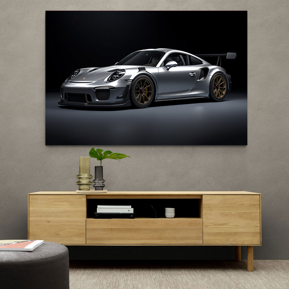 Porsche 911 GT2 Silver Wall Art