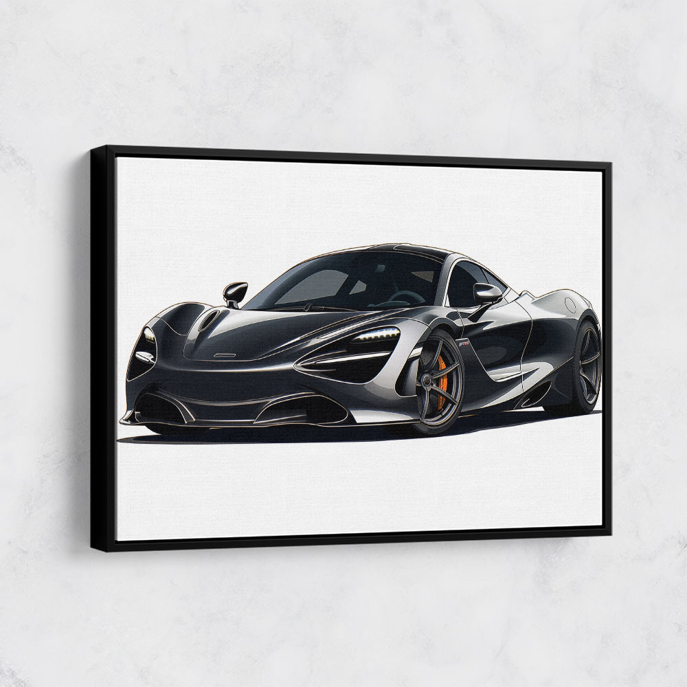 McLaren 720s Black Illustration Style Wall Art