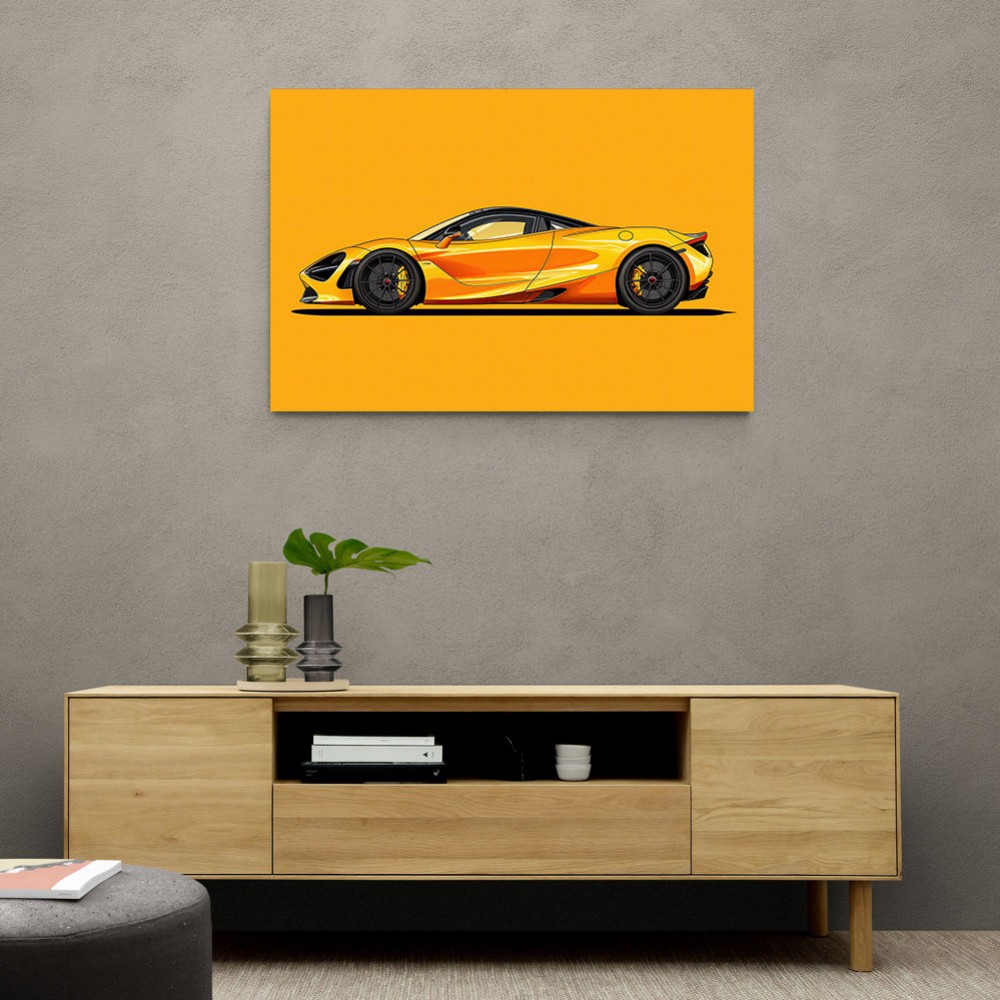 McLaren 720s Yellow Illustration