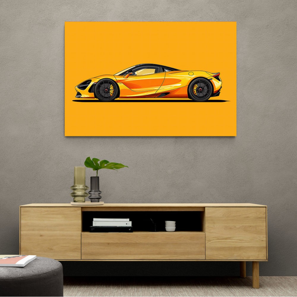 McLaren 720s Yellow Illustration