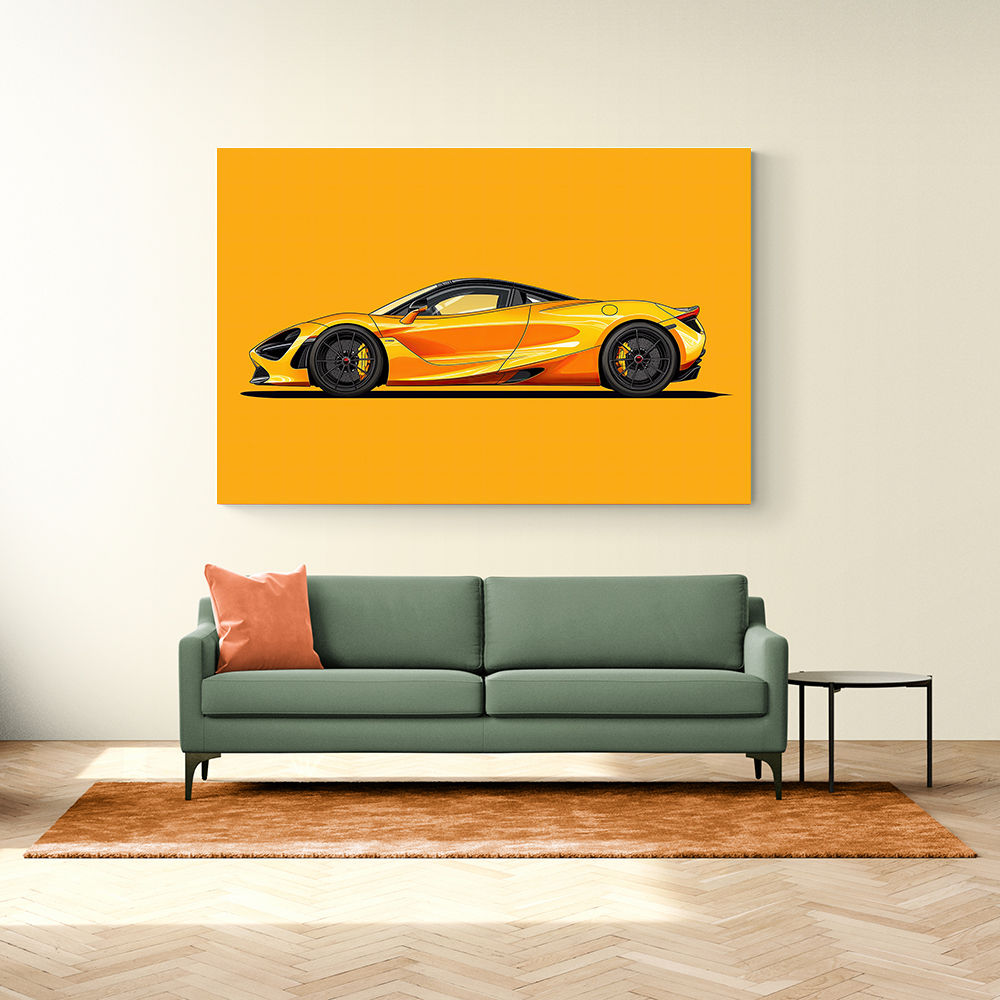 McLaren 720s Yellow Illustration