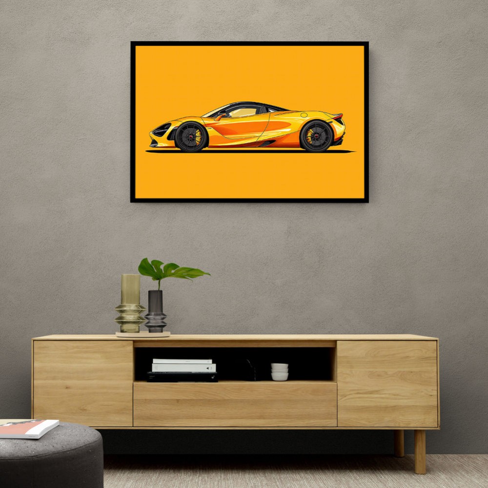 McLaren 720s Yellow Illustration