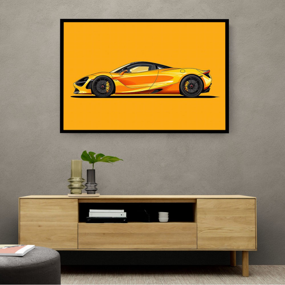 McLaren 720s Yellow Illustration