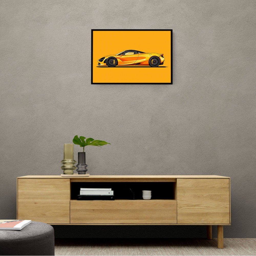 McLaren 720s Yellow Illustration