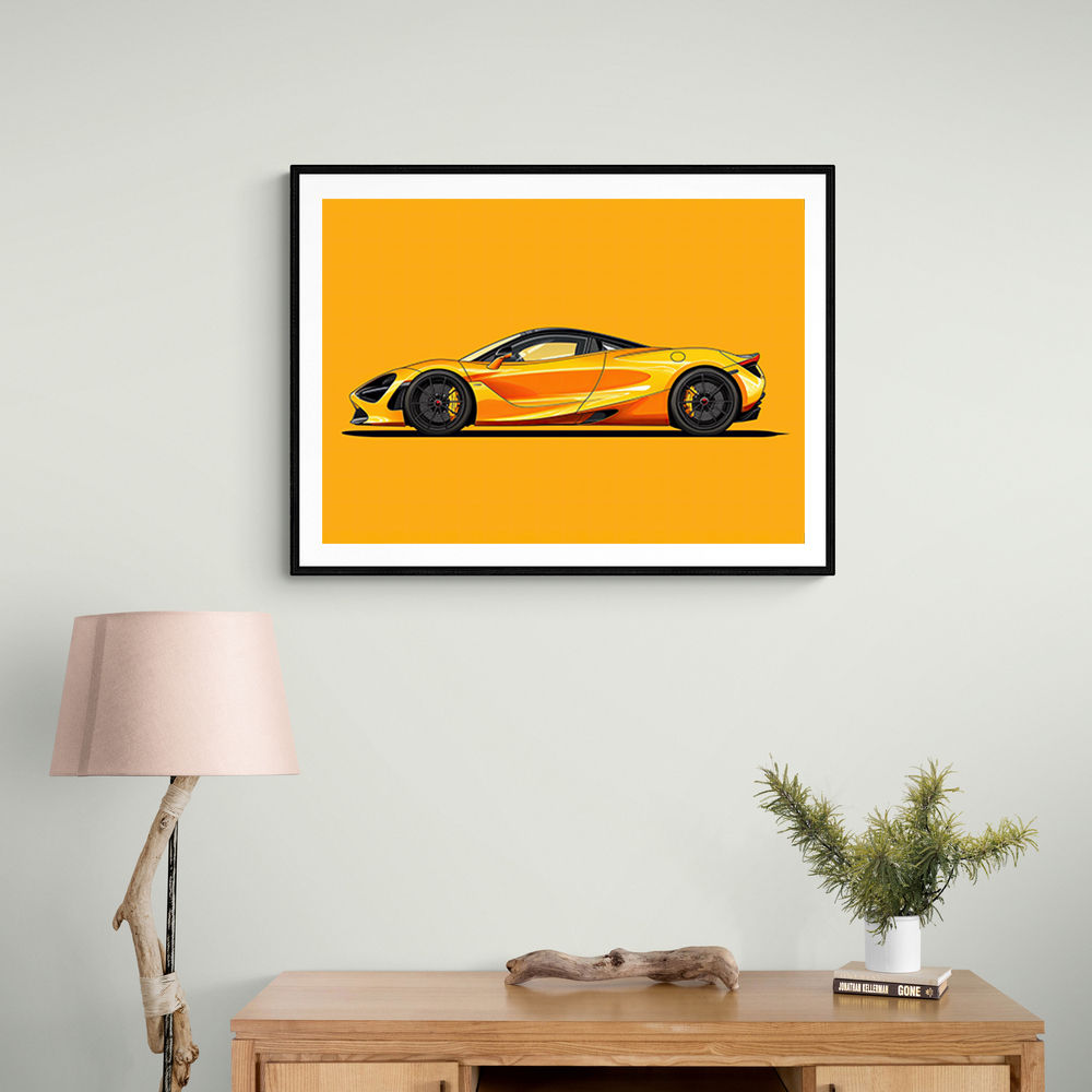 McLaren 720s Yellow Illustration