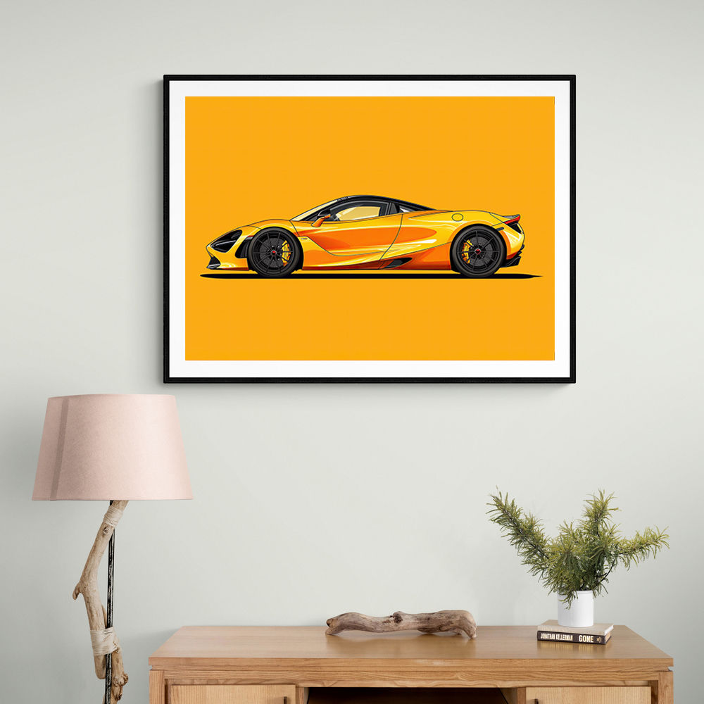 McLaren 720s Yellow Illustration