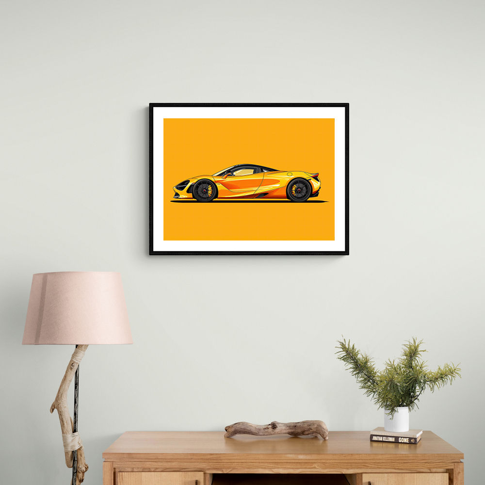 McLaren 720s Yellow Illustration