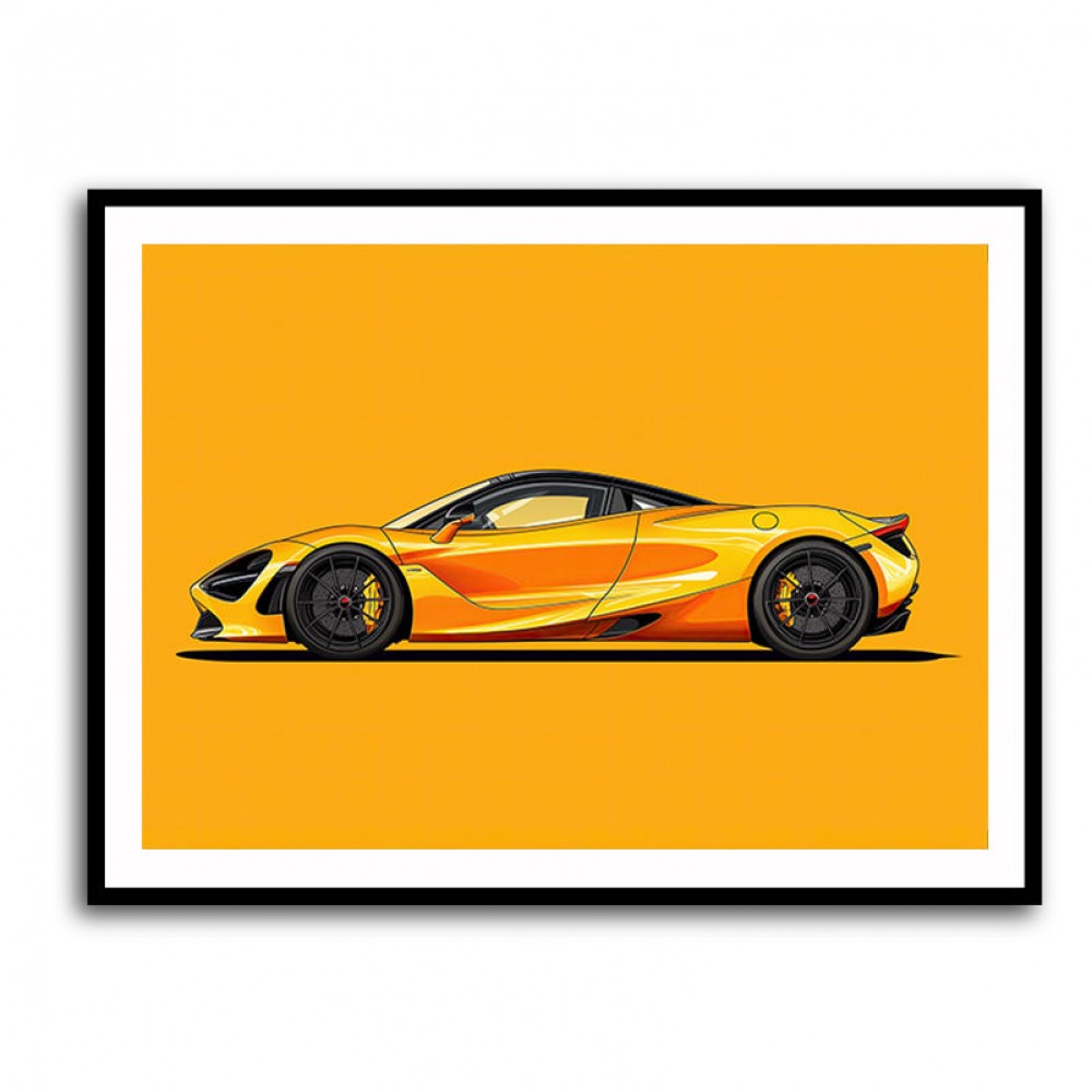 McLaren 720s Yellow Illustration