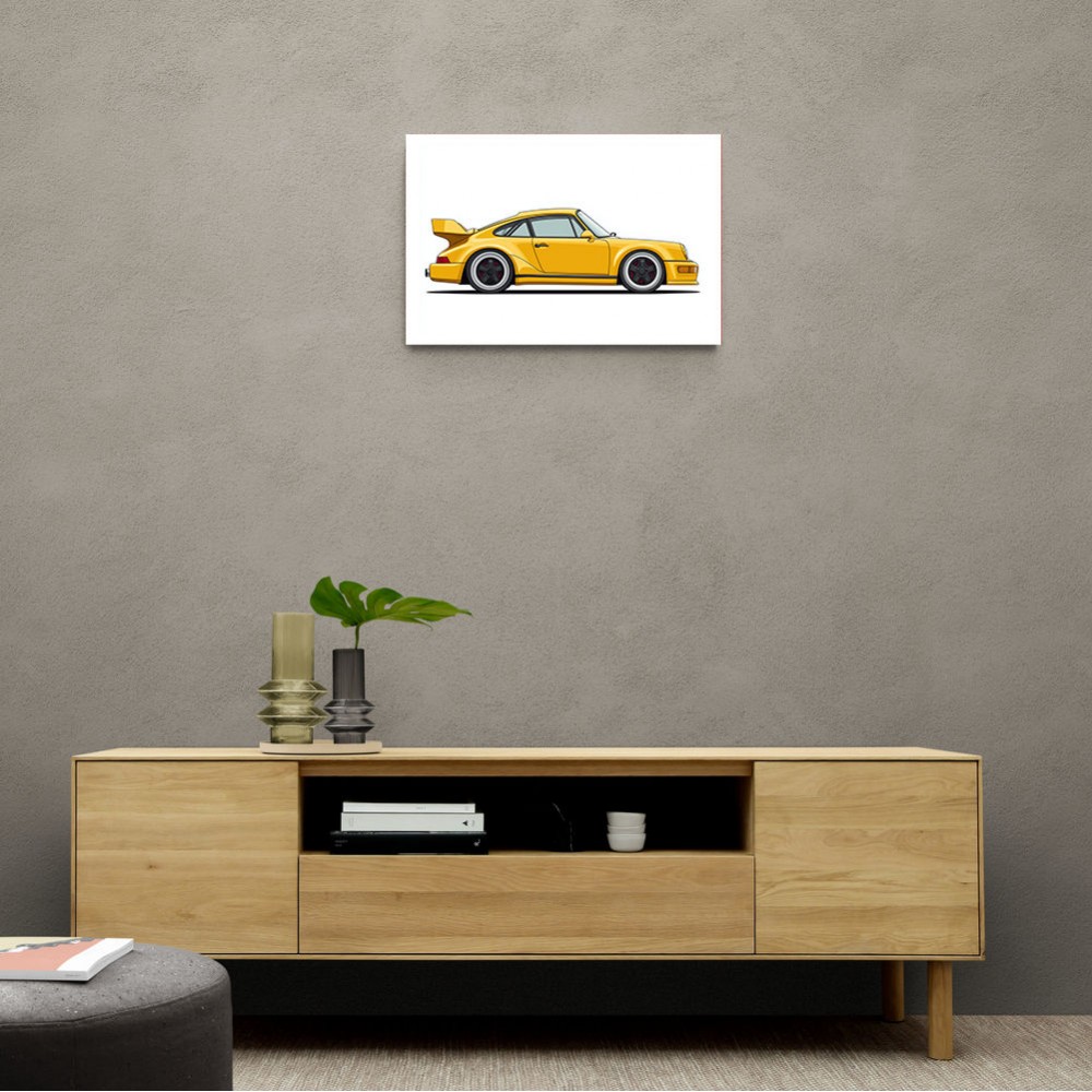 Porsche 911 Yellow Illustration