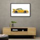 Porsche 911 Yellow Illustration