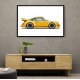 Porsche 911 Yellow Illustration