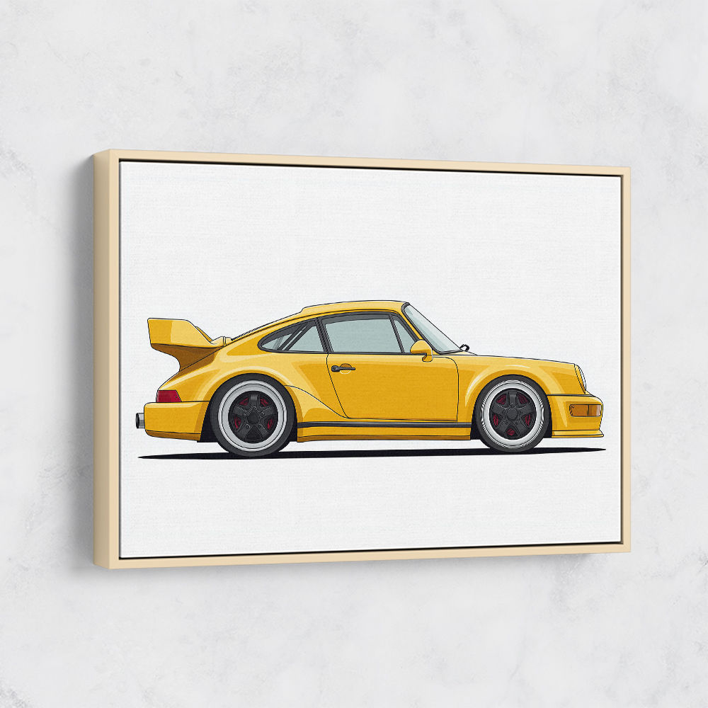 Porsche 911 Yellow Illustration