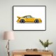 Porsche 911 Yellow Illustration