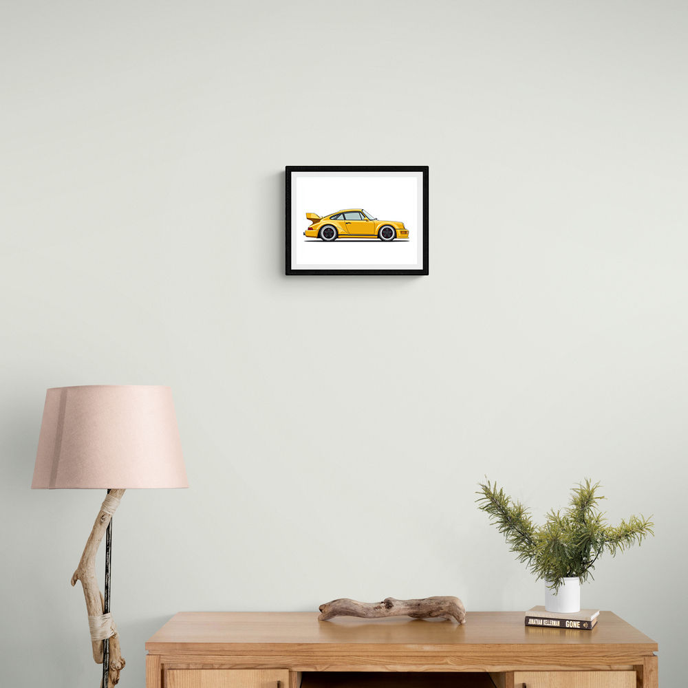 Porsche 911 Yellow Illustration