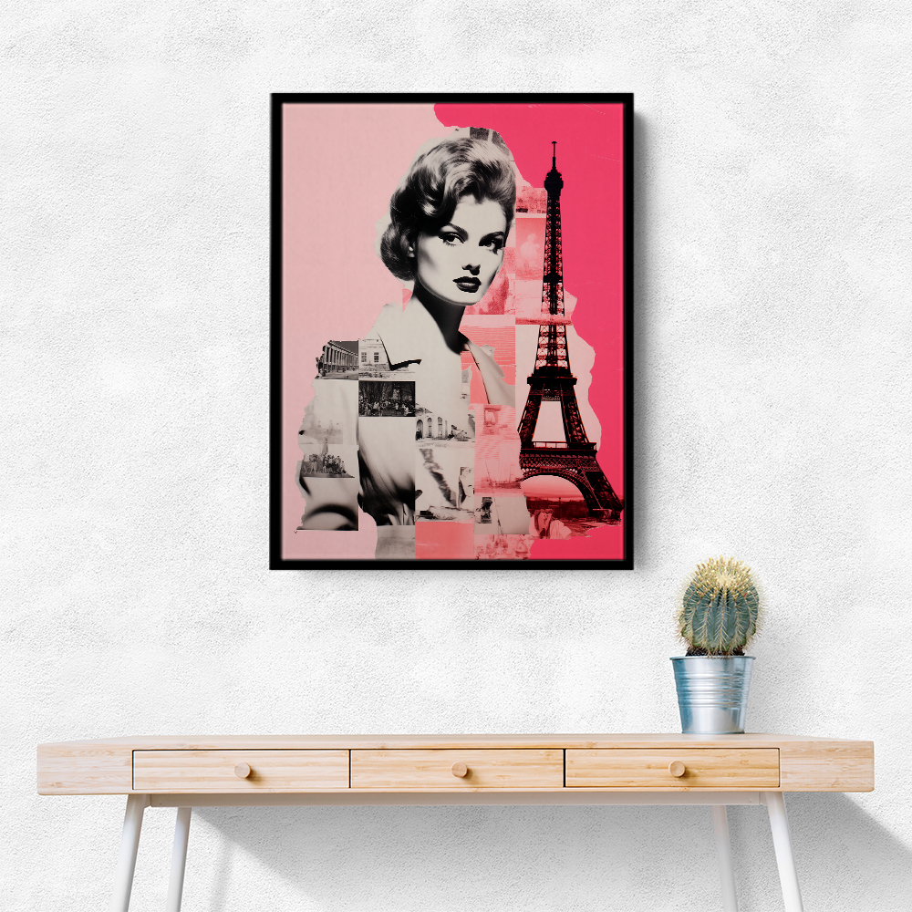 Lady Paris Retro Pink Collage