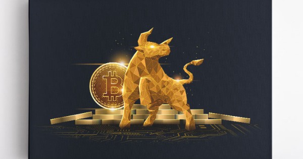 Bitcoin Golden Bull Wall Art