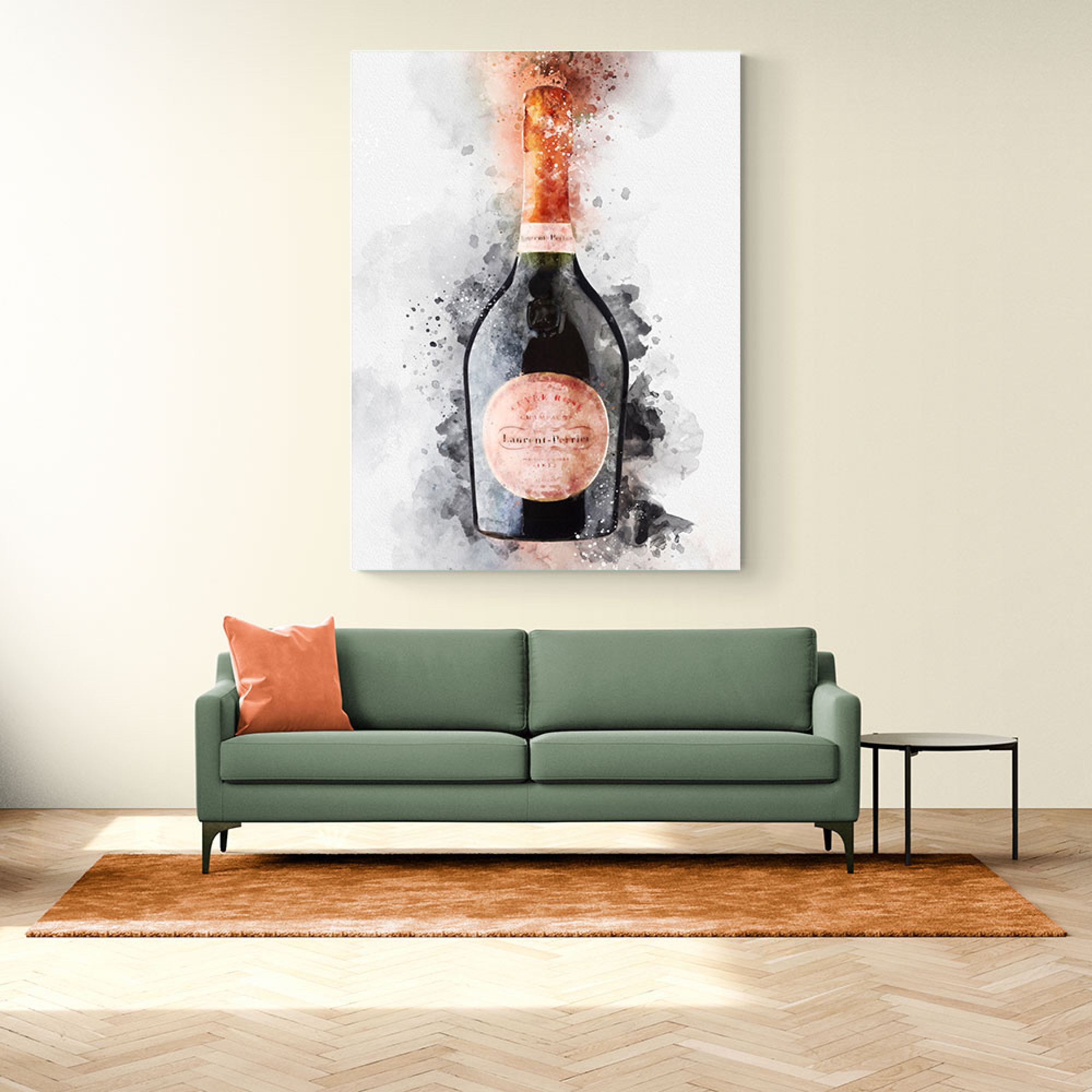 Laurent Perrier Rose Water Color Wall Art