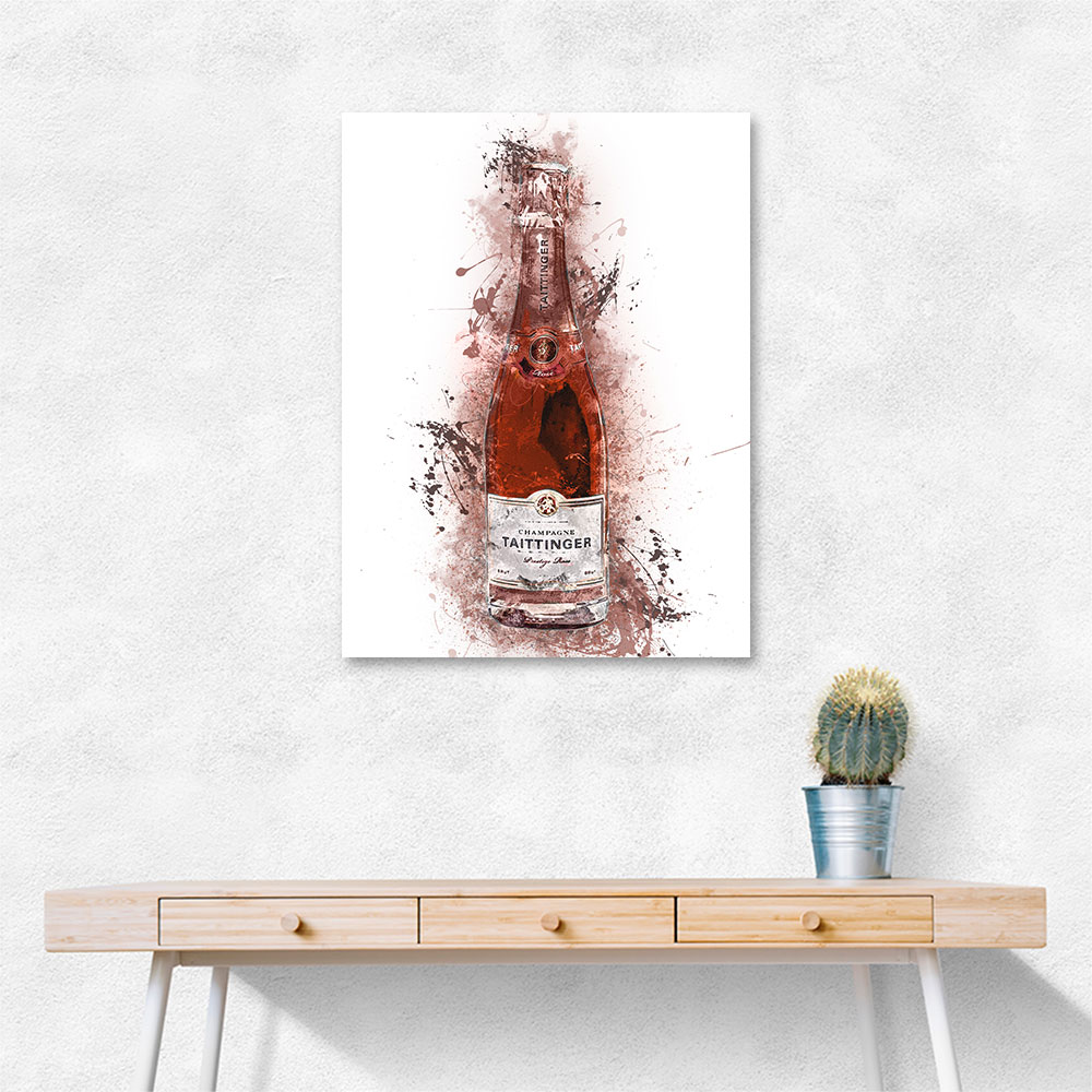 Tattinger Rose Champagne Abstract Splash