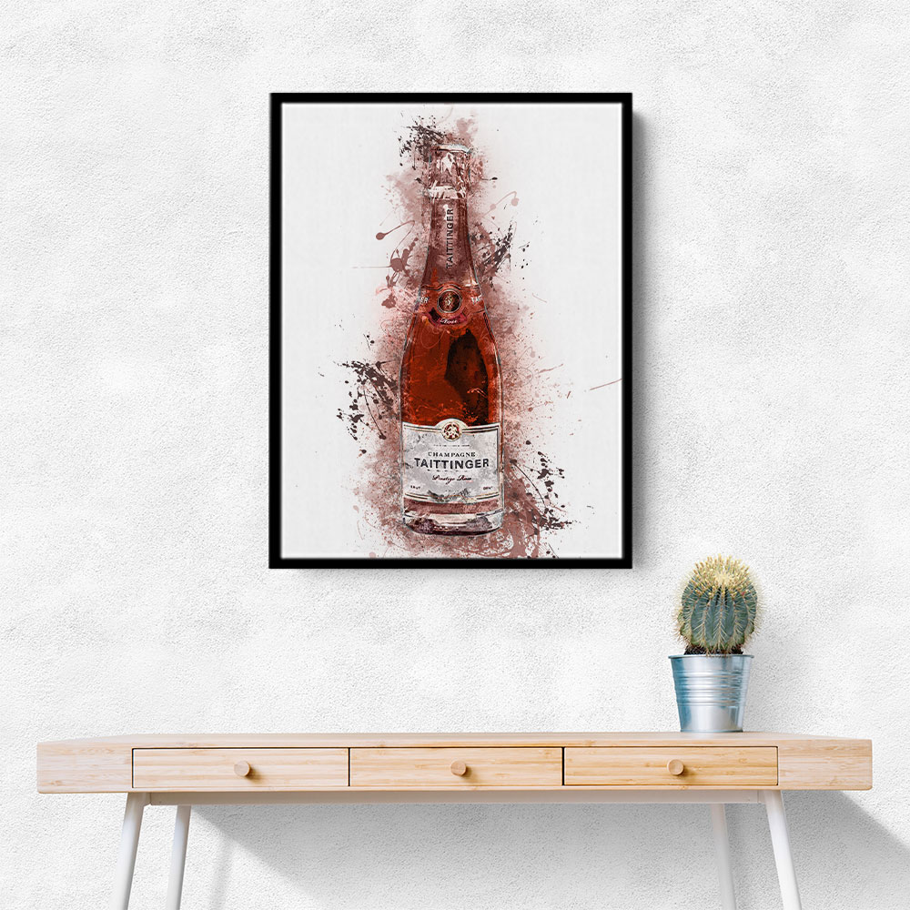 Tattinger Rose Champagne Abstract Splash