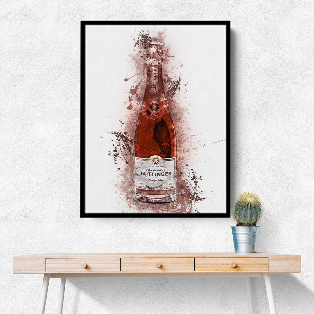 Tattinger Rose Champagne Abstract Splash