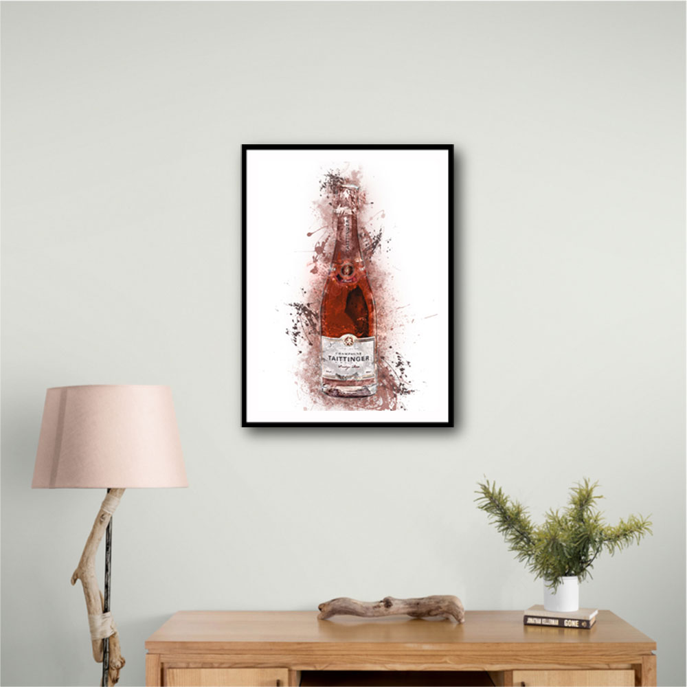 Tattinger Rose Champagne Abstract Splash