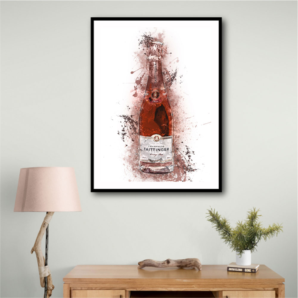 Tattinger Rose Champagne Abstract Splash