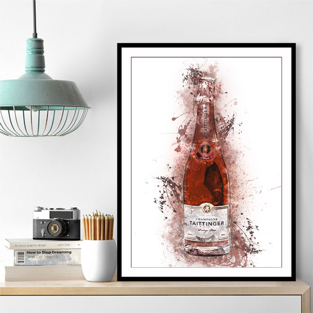 Tattinger Rose Champagne Abstract Splash