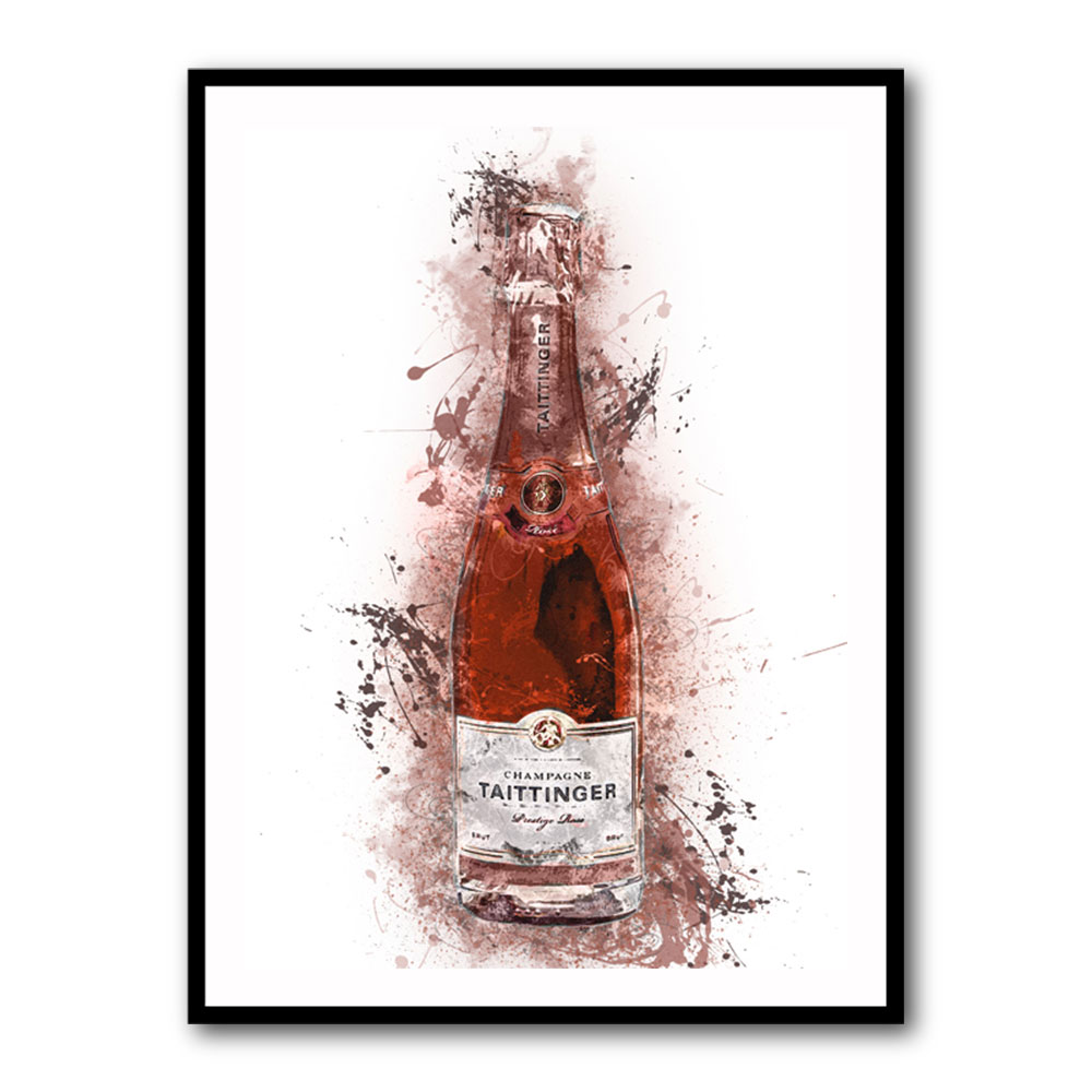 Tattinger Rose Champagne Abstract Splash