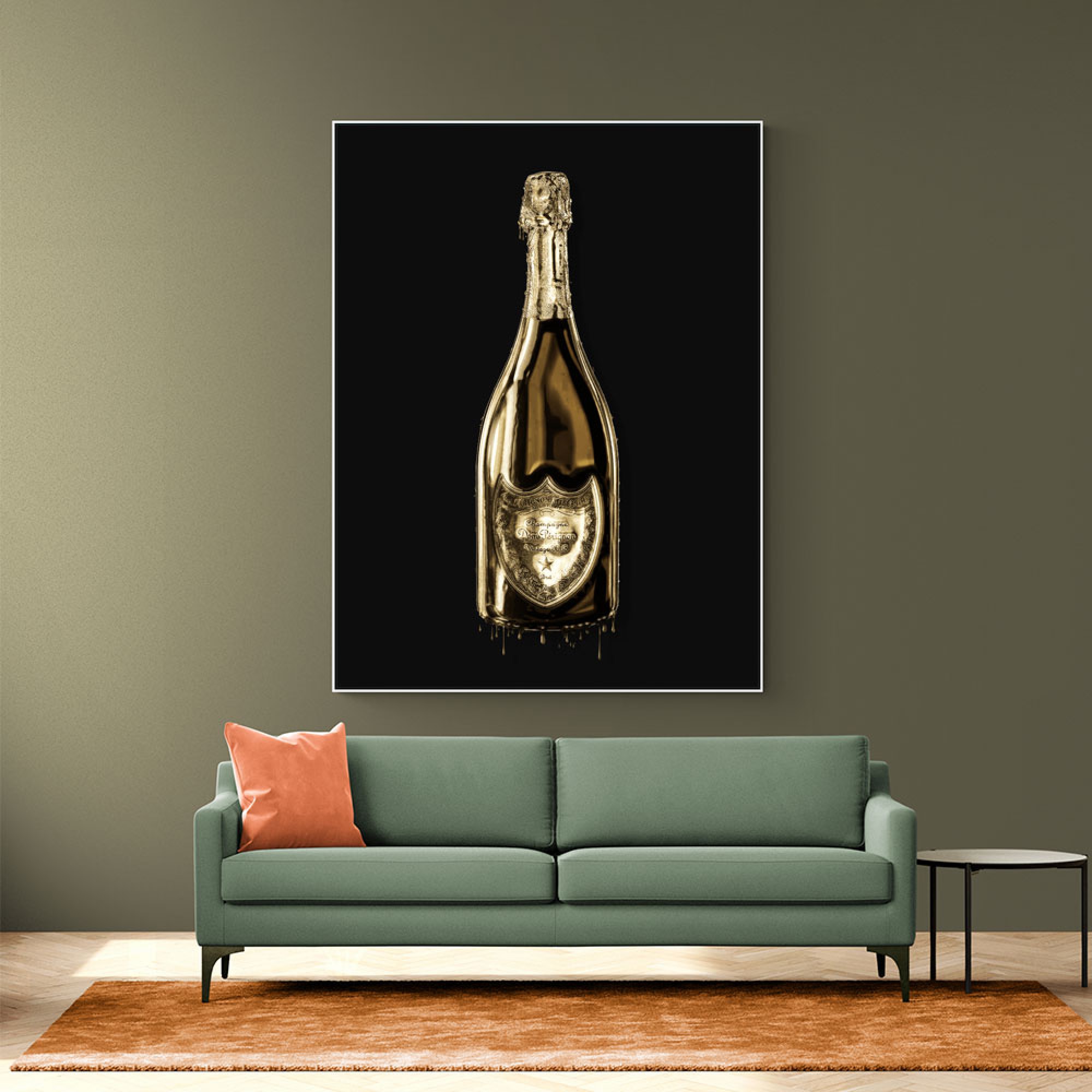 DP Dripping Gold on Black Wall Art