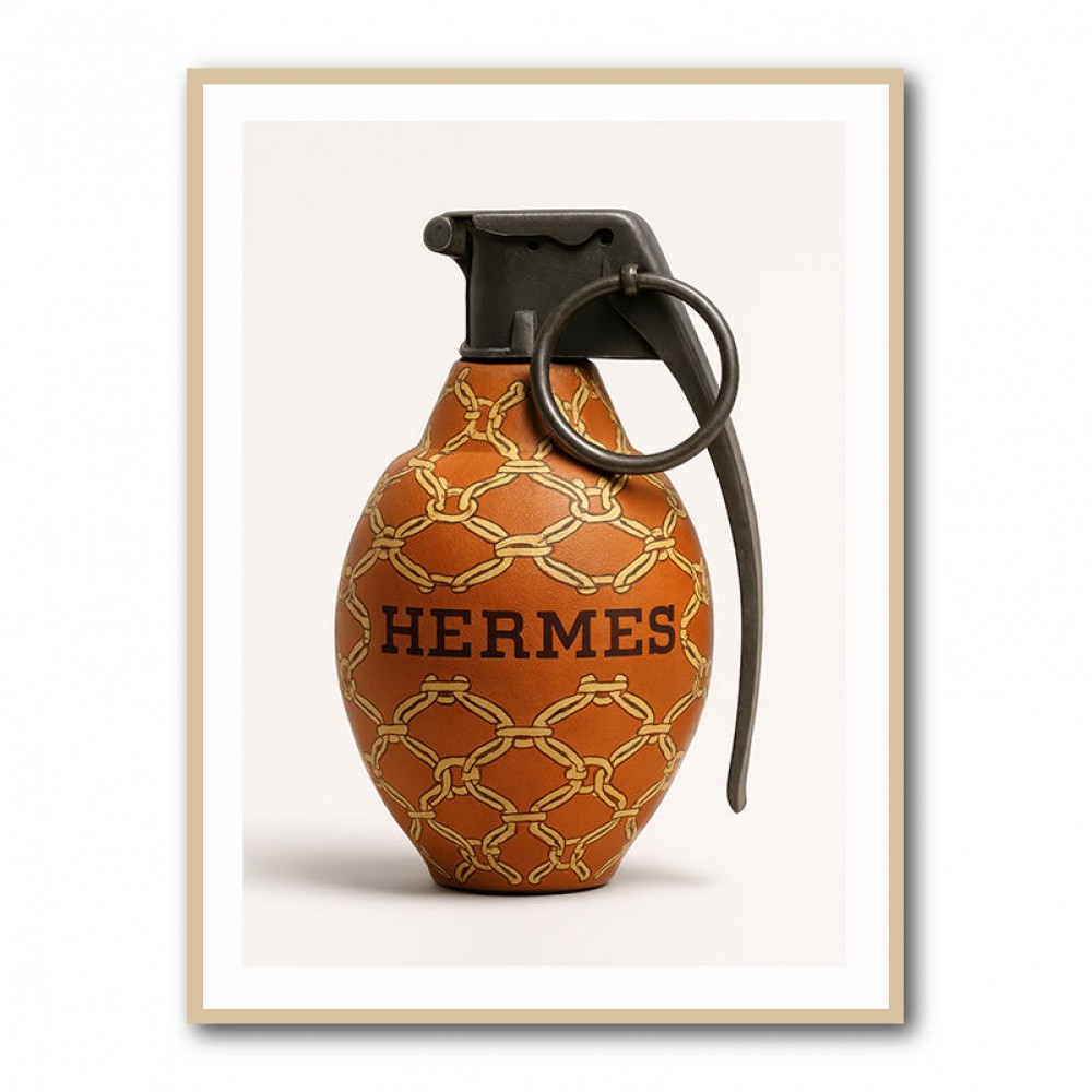 Hermes Fashion Inspired Grenade 1 Wall Art       