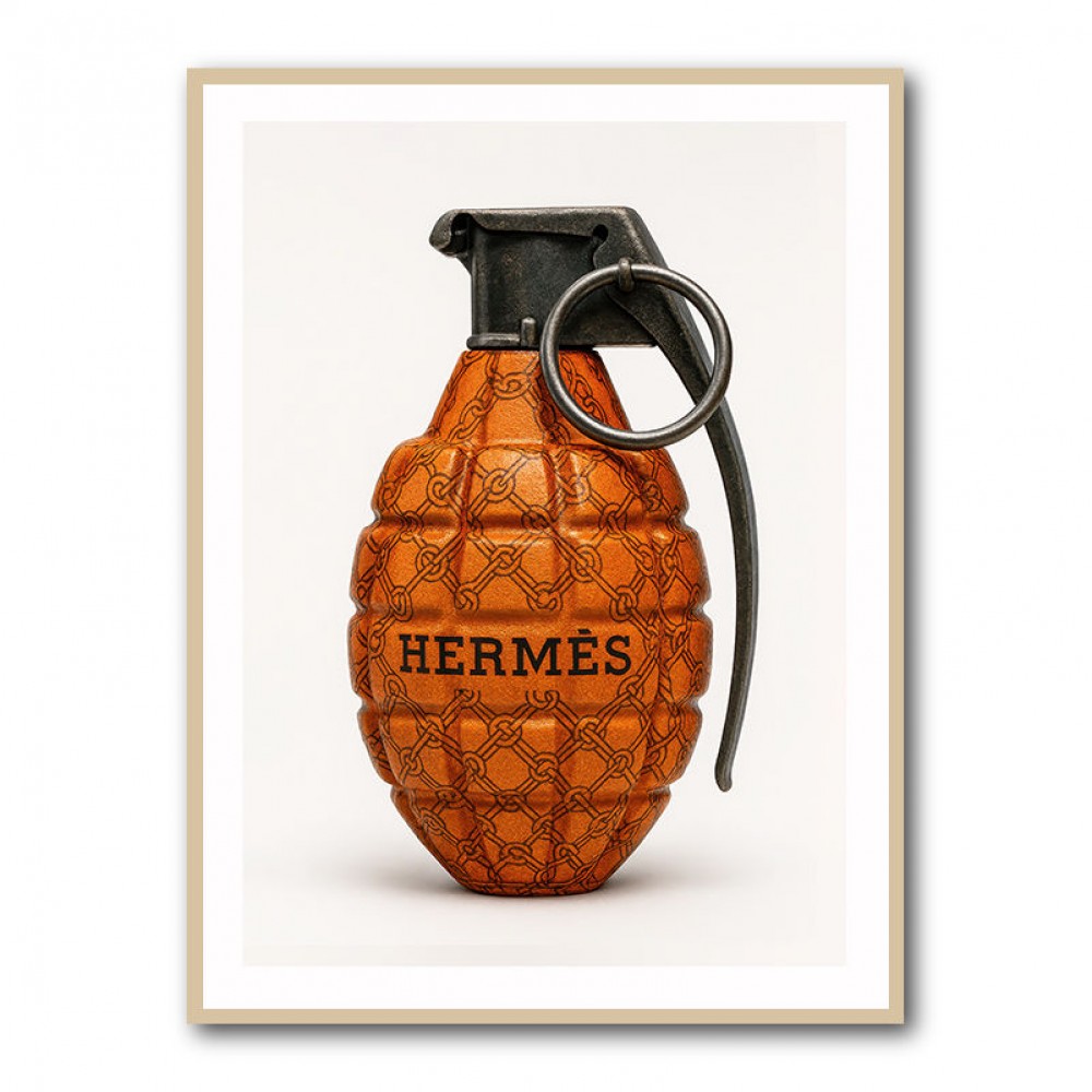 Hermes Fashion Inspired Grenade 3 Wall Art       